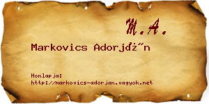 Markovics Adorján névjegykártya